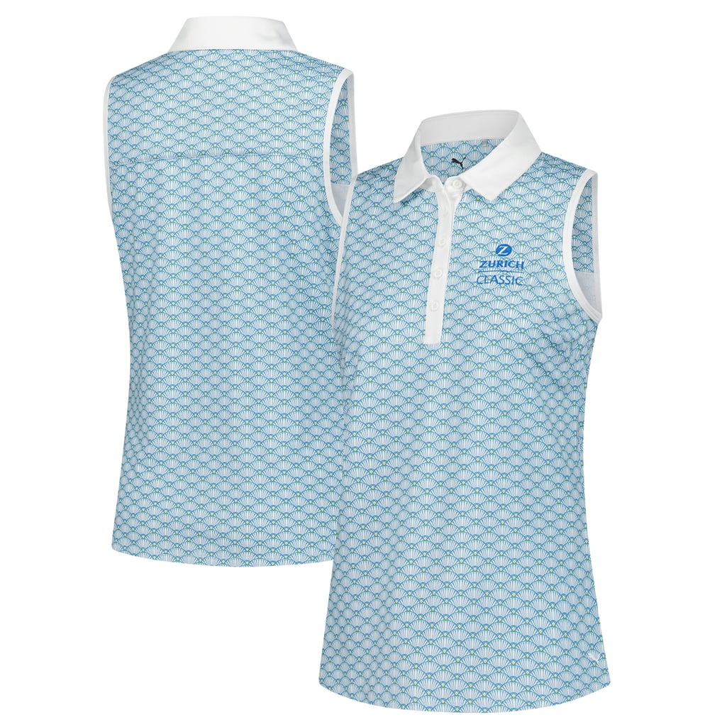  The Zurich Classic Puma Women's CLOUDSPUN Scallop Sleeveless Polo - Blue